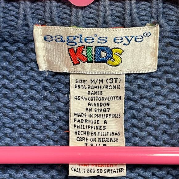 Eagle’s Eye kids Vintage size 3T cardigan sweater Oxford rules patch rare find - Picture 3 of 4